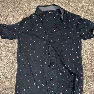 Men's Black pink cactus ‎ Print Shirt western beach trendy